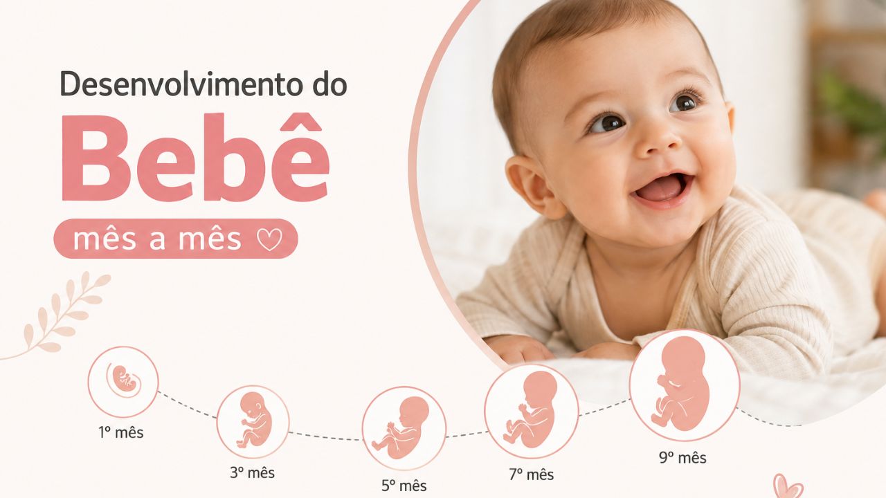 imagem com Desenvolvimento do Bebê Mês a Mês